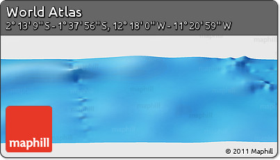 Physical Panoramic Map of the Area around 1° 55' 32" S, 11° 49' 29" W