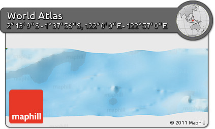 Physical Panoramic Map of the Area around 1° 55' 32" S, 122° 28' 29" E