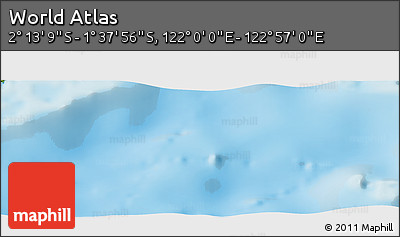 Physical Panoramic Map of the Area around 1° 55' 32" S, 122° 28' 29" E