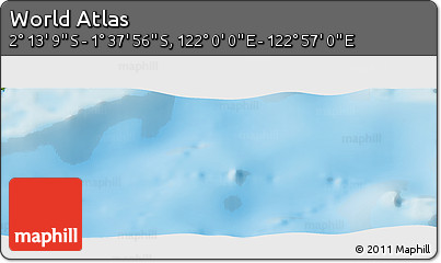 Physical Panoramic Map of the Area around 1° 55' 32" S, 122° 28' 29" E