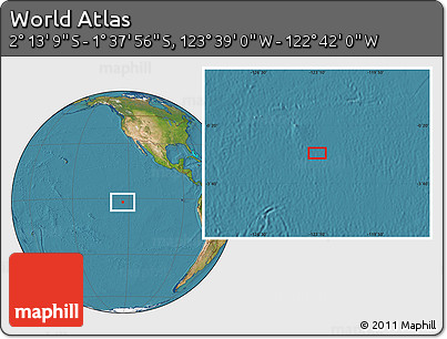 Satellite Location Map of the Area around 1° 55' 32" S, 123° 10' 30" W