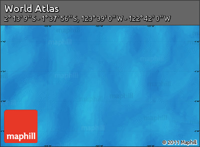 Physical Map of the Area around 1° 55' 32" S, 123° 10' 30" W