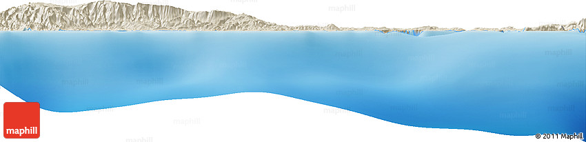 Shaded Relief Horizon Map of the Area around 1° 55' 32" S, 125° 1' 30" E