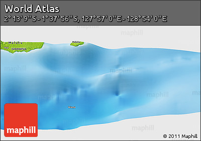 Physical Panoramic Map of the Area around 1° 55' 32" S, 128° 25' 30" E