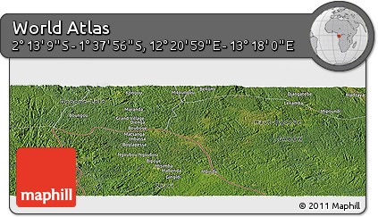 Satellite Panoramic Map of the Area around 1° 55' 32" S, 12° 49' 29" E