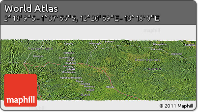 Satellite Panoramic Map of the Area around 1° 55' 32" S, 12° 49' 29" E
