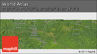 Satellite Panoramic Map of the Area around 1° 55' 32" S, 12° 49' 29" E
