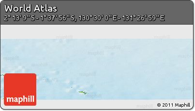 Physical Panoramic Map of the Area around 1° 55' 32" S, 130° 58' 29" E