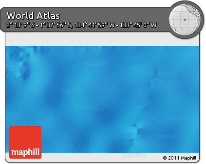 Physical 3D Map of the Area around 1° 55' 32" S, 134° 13' 29" W