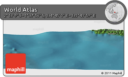 Satellite Panoramic Map of the Area around 1° 55' 32" S, 135° 13' 29" E