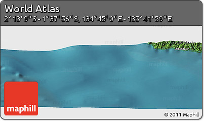Satellite Panoramic Map of the Area around 1° 55' 32" S, 135° 13' 29" E