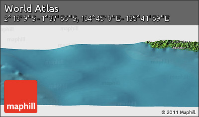 Satellite Panoramic Map of the Area around 1° 55' 32" S, 135° 13' 29" E