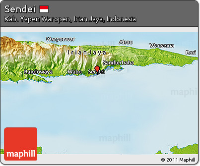 Physical Panoramic Map of Sendei