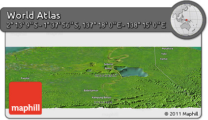 Satellite Panoramic Map of the Area around 1° 55' 32" S, 137° 46' 30" E