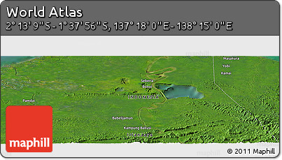 Satellite Panoramic Map of the Area around 1° 55' 32" S, 137° 46' 30" E