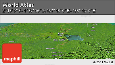 Satellite Panoramic Map of the Area around 1° 55' 32" S, 137° 46' 30" E