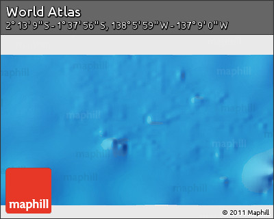 Physical 3D Map of the Area around 1° 55' 32" S, 137° 37' 30" W