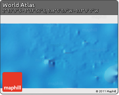 Physical 3D Map of the Area around 1° 55' 32" S, 137° 37' 30" W