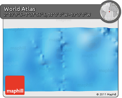 Physical 3D Map of the Area around 1° 55' 32" S, 13° 31' 30" W
