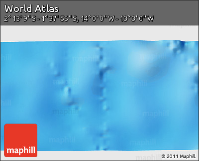 Physical 3D Map of the Area around 1° 55' 32" S, 13° 31' 30" W