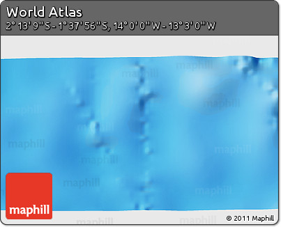 Physical 3D Map of the Area around 1° 55' 32" S, 13° 31' 30" W