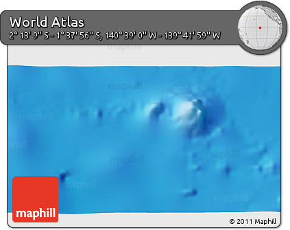 Physical 3D Map of the Area around 1° 55' 32" S, 140° 10' 30" W