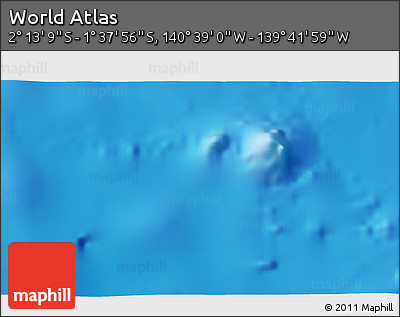 Physical 3D Map of the Area around 1° 55' 32" S, 140° 10' 30" W