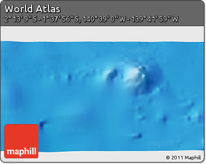 Physical 3D Map of the Area around 1° 55' 32" S, 140° 10' 30" W