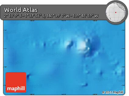 Physical Map of the Area around 1° 55' 32" S, 140° 10' 30" W