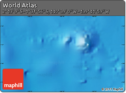 Physical Map of the Area around 1° 55' 32" S, 140° 10' 30" W