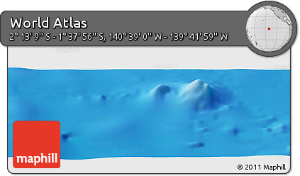 Physical Panoramic Map of the Area around 1° 55' 32" S, 140° 10' 30" W
