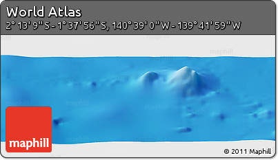 Physical Panoramic Map of the Area around 1° 55' 32" S, 140° 10' 30" W