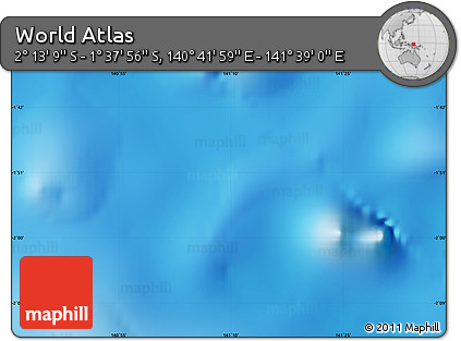 Physical Map of the Area around 1° 55' 32" S, 141° 10' 30" E