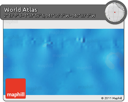 Physical 3D Map of the Area around 1° 55' 32" S, 141° 1' 30" W