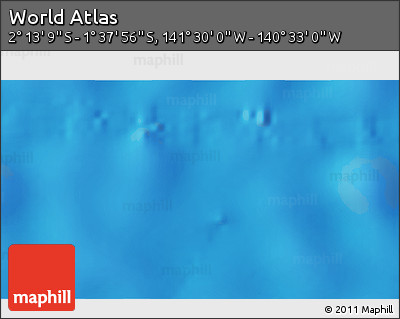 Physical 3D Map of the Area around 1° 55' 32" S, 141° 1' 30" W