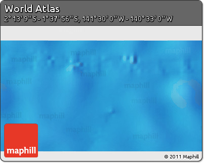 Physical 3D Map of the Area around 1° 55' 32" S, 141° 1' 30" W