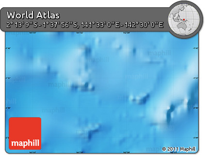 Physical Map of the Area around 1° 55' 32" S, 142° 1' 30" E