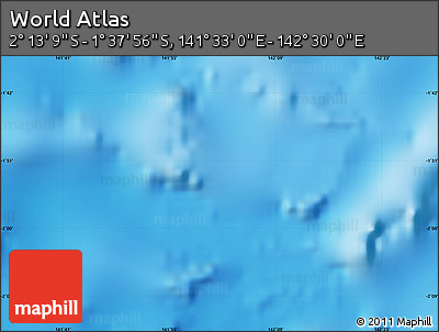 Physical Map of the Area around 1° 55' 32" S, 142° 1' 30" E