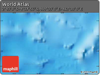 Physical Map of the Area around 1° 55' 32" S, 142° 1' 30" E