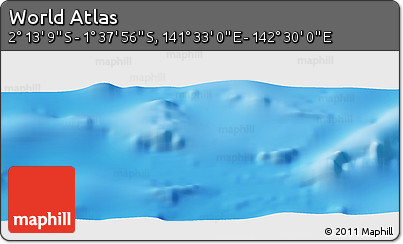 Physical Panoramic Map of the Area around 1° 55' 32" S, 142° 1' 30" E