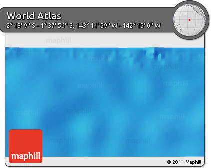 Physical 3D Map of the Area around 1° 55' 32" S, 142° 43' 29" W