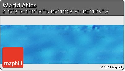 Physical Panoramic Map of the Area around 1° 55' 32" S, 142° 43' 29" W