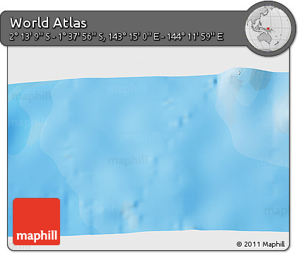 Political 3D Map of the Area around 1° 55' 32" S, 143° 43' 29" E