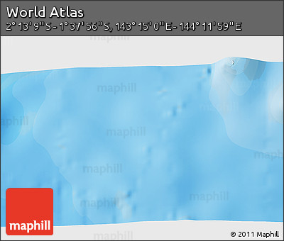 Political 3D Map of the Area around 1° 55' 32" S, 143° 43' 29" E