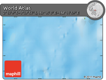 Physical Map of the Area around 1° 55' 32" S, 143° 43' 29" E