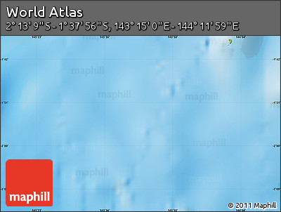 Physical Map of the Area around 1° 55' 32" S, 143° 43' 29" E