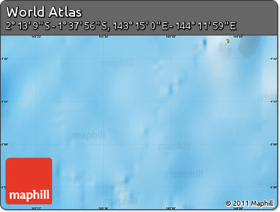 Physical Map of the Area around 1° 55' 32" S, 143° 43' 29" E