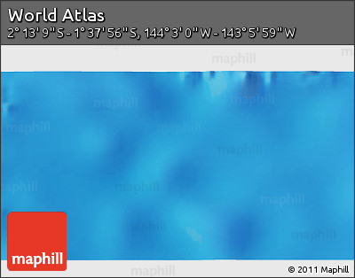 Physical 3D Map of the Area around 1° 55' 32" S, 143° 34' 29" W