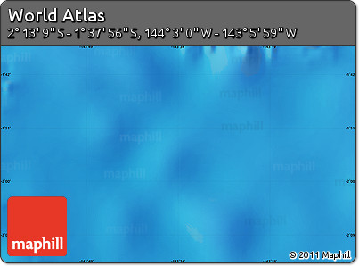 Physical Map of the Area around 1° 55' 32" S, 143° 34' 29" W