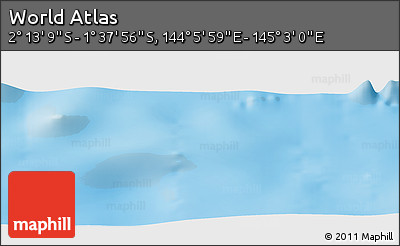 Physical Panoramic Map of the Area around 1° 55' 32" S, 144° 34' 29" E